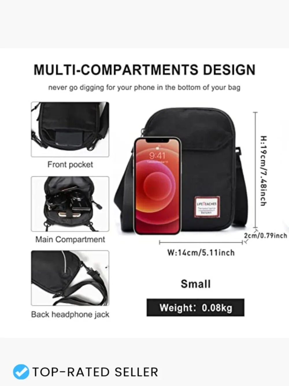 Mini Crossbody Bag Messenger Satchel Shoulder Adjustable Sling Travel
